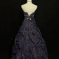 girlhomeshops-Purple Night Starry Sky Long Satin Ball Gown gh6294
