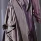 Spaghetti Strap Dusty Purple Evening Dress, Beaded Corset Satin Gown with Embroidered Shawl gh9906