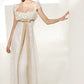 White vintage elegant fashion exquisite lace green ribbon long satin floor length small tail prom dress evening dress party dress prom dress wedding dress wedding guest dress bridesmaid dress gh3789