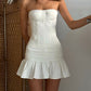 Girlhomeshops - Robe de soirée courte en satin blanc, robe d'anniversaire gh5281