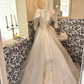 Ivory Rhinestone Cinched Waist Figure-Flattering Voluminous Skirt Long Premium Romantic Dress, Wedding Gown gh7811