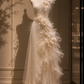 ✨Girlhomeshops-Chinese Mermaid Qipao Bridal Gown with Cascading 3D Organza Flowers gh10356