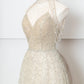 Champagner-Gold glänzendes elegantes Tüll langes Ballkleid Abendkleid Partykleid gh4870