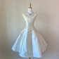 White Vintage Strap Fitted Waist Flared Evening Gown gh7139