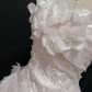 Blush Pink Floral Strapless Wedding Dress, Cinched Waist, Tiered Cake Skirt gh8269