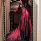 Burgundy Mysterious Red Rose Gorgeous Exquisite Lace Tulle Long Floor-Length Trailing Ball Gown Evening Gown gh4253