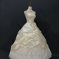 Light apricot strapless romantic gown with cinched waist and voluminous princess skirt, wedding dress & bridal gown gh8223