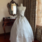 White Strapless Waist-Cinched Voluminous Skirt Prom Gown, Birthday Dress, Graduation Gown gh7239