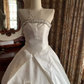 White Strapless Waist-Cinched Voluminous Skirt Prom Gown, Birthday Dress, Graduation Gown gh7239