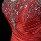 Red Gorgeous Vintage Shiny Elegant Delicate Rhinestone Beaded Satin Floor Length Fairy Ball Gown Evening Gown Party Gown Prom Gown Red Waltz gh3854