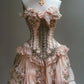 Pink Vintage Sweet Beaded Floral Short Chiffon Homecoming Dress Birthday Party Dress Prom Dress gh4691