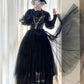 Dark Gothic Lace Tulle High Neck Long Sleeve Floor-length Ballgown Victorian Gothic Evening·Theme Party Dress gh6741