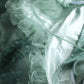 Green girl cute one shoulder flower bud print short princess dress adult birthday party homecoming dress gh4325