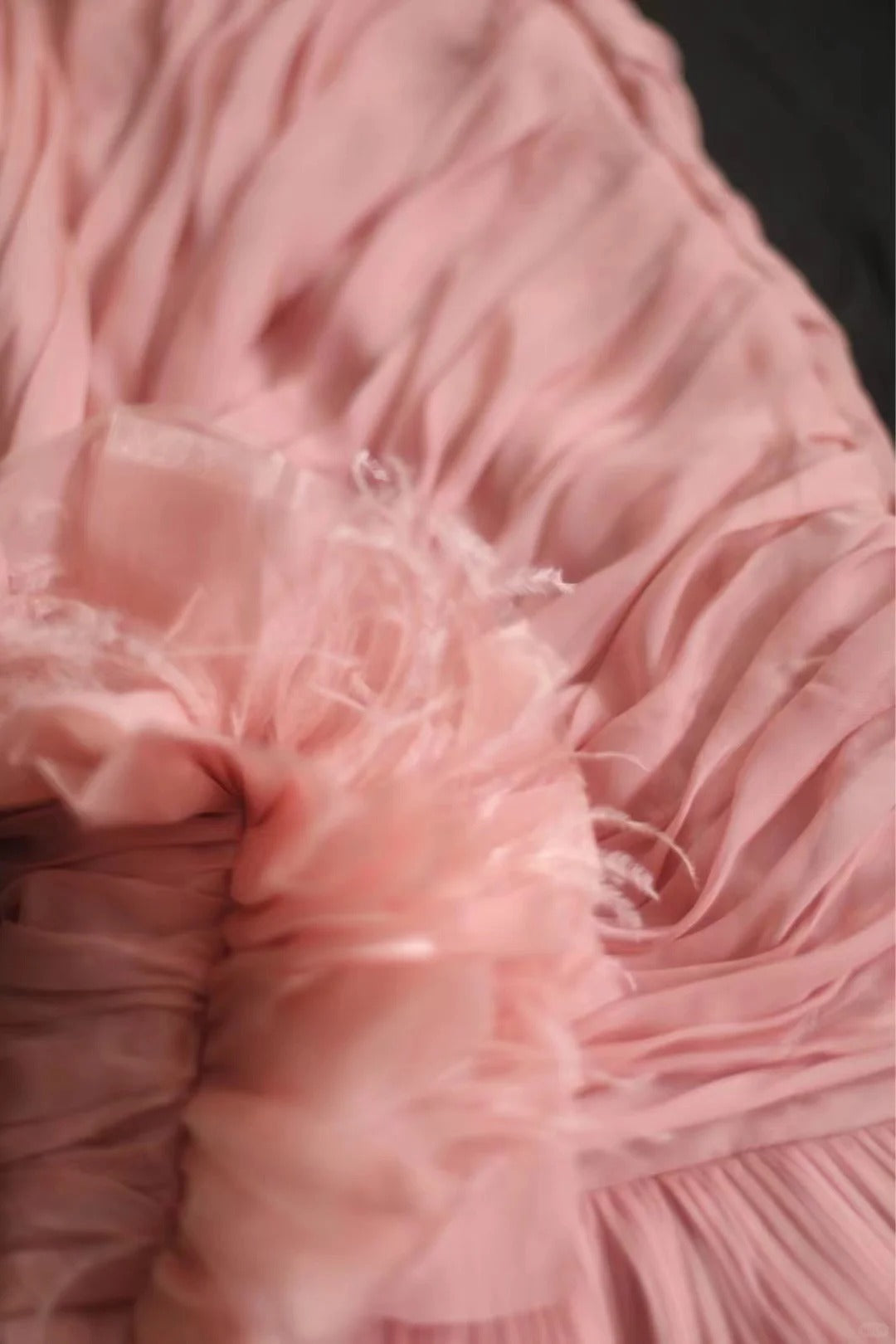 Robe de soirée longue en tulle rose élégante et unique, coupe en biais, plissée irrégulière, en queue de poisson, pour dîner, mariage, cérémonie, anniversaire, gh4079