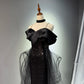 Girlhomeshops - Robe de soirée longue noire brillante et élégante en tulle pailleté, robe de bal, robe de remise de diplôme, gh5107