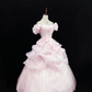 Blush Pink Off-the-Shoulder Romantic Gown, Cinched Waist, Voluminous Princess Skirt, Wedding Dress & Bridal Gown gh8178
