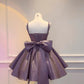 Robe courte violette à volants scintillants, idéale pour un anniversaire ou un bal de promo (gh6795)