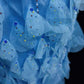 Blue gorgeous shiny elegant exquisite colorful beaded tulle long mermaid slim ball gown evening dress party dress prom dress legend of the blue sea gh3850