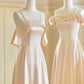 Champagne Color Gentle Elegant Fashion Retro Long Satin Ball Gown Evening Gown Wedding Guest Party Dress Bridesmaid Dress Prom Dress gh3994