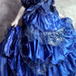 A gorgeous, shimmering blue long tulle ball gown gh6848