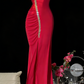 Satin Spaghetti Strap Gown - Sequin Trim Backless Mermaid Evening/Red Carpet/Date Maxi Dress gh6985