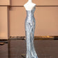 Silver Sparkle Sequin Long Prom Dress Evening Dress Party Dress gh4865