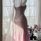 Rosa Lila Elegant Romantisch Exquisite Perlen Langes Chiffon Ballkleid Abendkleid Geburtstags-/Hochzeitsgast-/Urlaubspartykleid Ballkleid gh4021