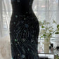 Black Shiny Luxury Gorgeous Exquisite Beaded Long Mermaid Mermaid Dress Chiffon Fairy Ball Dress Evening Dress Wedding Guest Party Dress Prom Dress Date Dress Graduation Dress gh3992