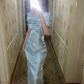 girlhomeshops-Hellblaues Satin-Diamantkleid mit Nieten, elegante Linien zeigen leichte, luxuriöse Textur gh5900
