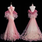 ✨Girlhomeshops-Pink 3D Floral Ombre Mermaid Prom Dress With Detachable Sleeves gh10180