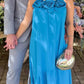 girlhomeshops-Blaues Blumenmuster, schlicht, stilvoll, lang, Chiffon, für Hochzeitsgäste, Ballkleid, gh5921