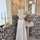 White Satin Waist-Cinched Slimming Luxury Elegant Romantic Dress, Wedding Gown gh7635