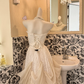 Ivory Strapless Lace Sexy Stylized Skirt Long Elegant Romantic Dress, Wedding Gown gh7729
