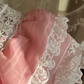 Pink Lace High Neck Double Ruffle Tulle Vintage A-Line Long Prom Dress gh9308