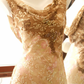 Women Vintage Floral Print Long Evening Gown Cowl Neck Sleeveless Brown Pink Ombre Chiffon Mermaid Formal Dress gh9574