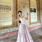 Rosa Vintage langes Satin formelles Ballkleid Abendkleid Partykleid gh4901