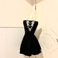 Black Simple Homecoming Dress Sleeveless Notch Neck A-Line Cocktail Party Gown gh9361