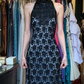 Black Halter High Neck Evening Gown Sleeveless Floral Lace Beaded High Slit Long Prom Dress gh9720