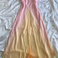 Robe de soirée longue en mousseline de soie rose orange élégante fantaisie robe de soirée robe de conte de fées gh3178