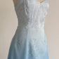 Girlhomeshops – Blau-weißes, exquisites, florales, modisches, bodenlanges Ballkleid mit Farbverlauf, Tube-Top, gh5515