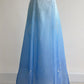 Girlhomeshops – Blau-weißes, exquisites, florales, modisches, bodenlanges Ballkleid mit Farbverlauf, Tube-Top, gh5515