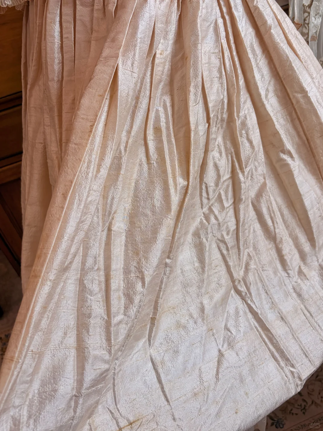 Light Blush Pink Vintage Victorian Long Gown, Off Shoulder Puff Sleeve Embroidered Ballgown gh9296