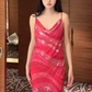 Pink Vintage Sequin Spaghetti Strap Luxury Long Prom & Evening Party Dress gh8388