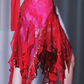 ✨Girlhomeshops-Red Spaghetti Strap Prom Gown Square Neck Beaded Irregular Ruffle Short Dress gh10088