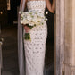 girlhomeshops-Elfenbeinweißes mittellanges Satin-Ballkleid mit exquisiten Perlen, Brautkleid, Abendkleid, gh5744