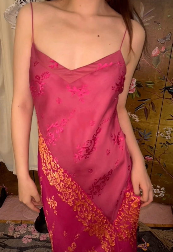 Pink Luxury Satin Spaghetti Strap Fitted Waist Prom & Evening Party Dress gh8421