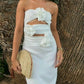Robe de soirée longue en satin blanc, élégante et sexy, robe de bal, robe d'invitée de mariage, gh4195