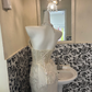 Ivory Strapless Waist-Cinched Slim Fit Hip-Hugging Sexy Mermaid Skirt Romantic Dress, Wedding Gown gh7694