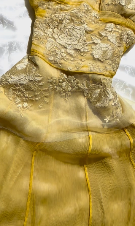 Vintage Short Prom & Evening Party Dress, Yellow Strapless Design, Fitted Waist, Full Flared Skirt gh8583