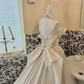 Ivory Strapless Cinched Waist Voluminous Princess Skirt Long Elegant Romantic Dress, Wedding Gown gh7816